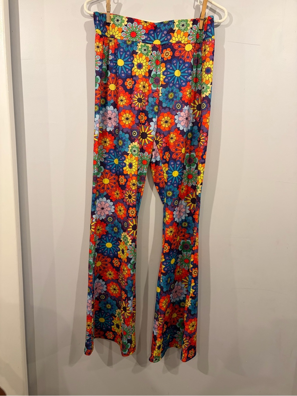 Flower Power Hippie Flare Stretch Pants